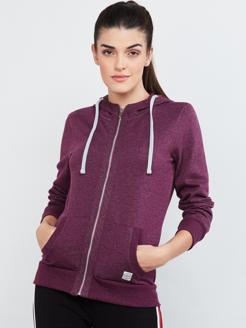 

max Women Purple Solid Sporty Jacket