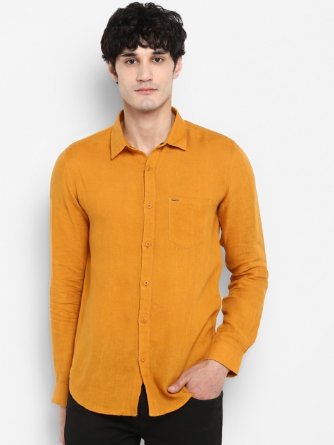 

SPYKAR Men Mustard Slim Fit Solid Casual Shirt