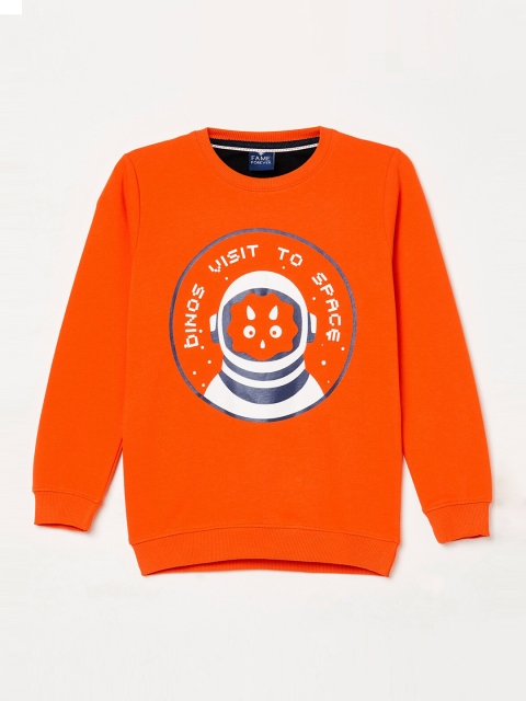 

Fame Forever by Lifestyle Boys Orange Printed Sweatshirt