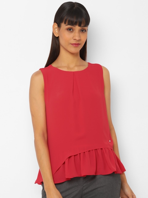 

Allen Solly Women Red Solid A-Line Top