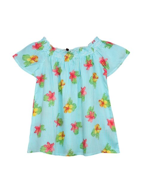 

Ishin DESIGNER STUDIO Girls Blue Printed A-Line Top