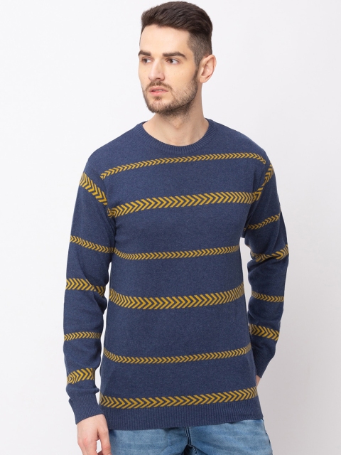 

Globus Men Blue Striped Pullover Sweater