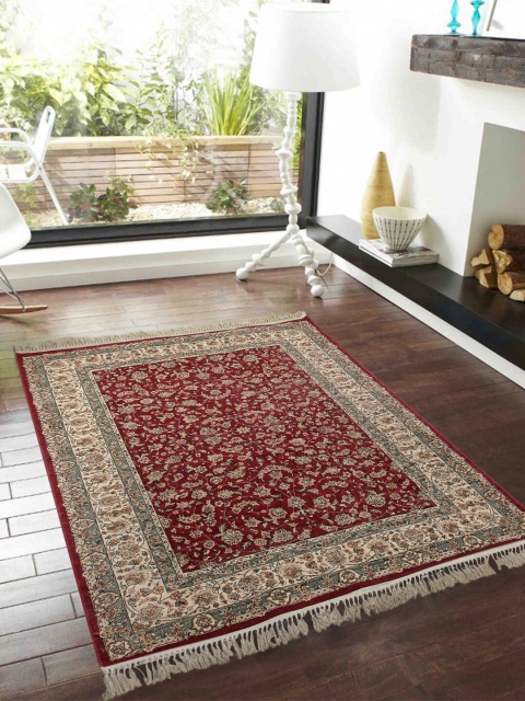 

OBSESSIONS Red & Beige Ethnic Motifs Belluchi Anti-Skid Carpet