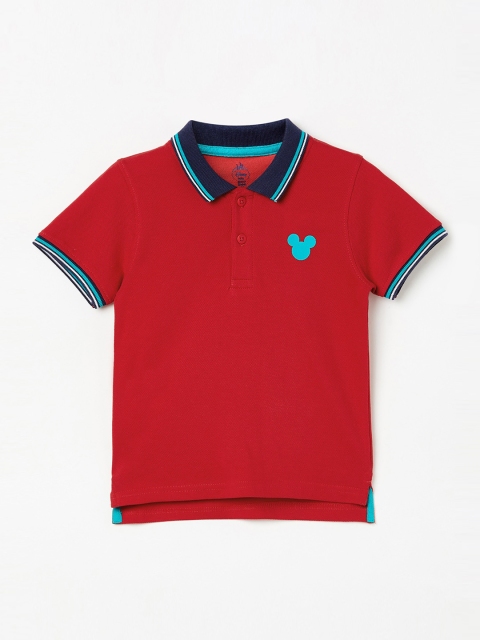 

Juniors by Lifestyle Boys Red Solid Polo Collar T-shirt