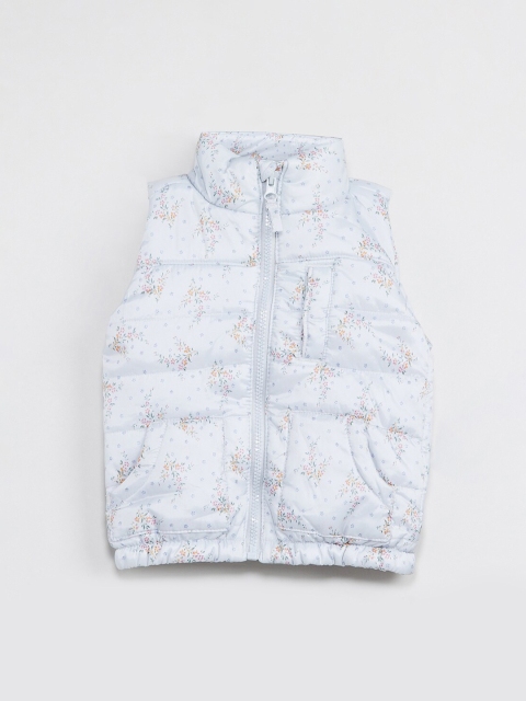 

max Girls Grey Floral Print Puffer Jacket