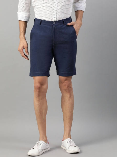 

HARSAM Men Navy Blue Solid Regular Fit Regular Shorts
