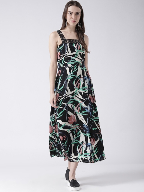 

DODO & MOA Women Black Printed Fit and Flare Dress