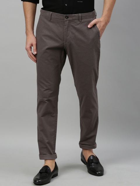 

RARE RABBIT Men Brown Regular Fit Printed Regular Trousers
