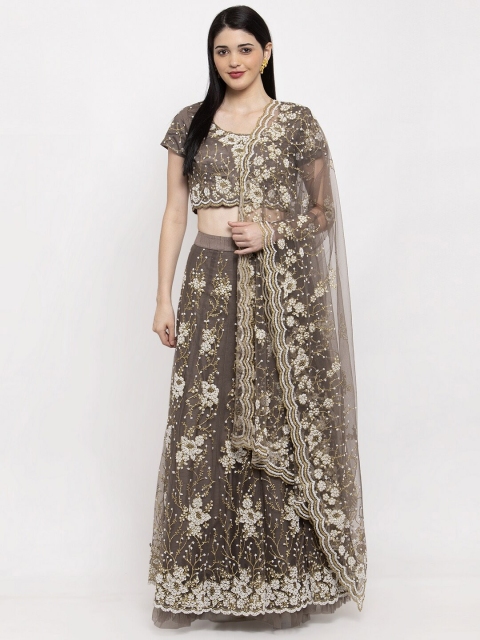 

KHALOM Brown Ready to Wear Lehenga & Blouse with Dupatta