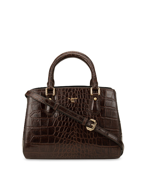 

Da Milano Brown Animal Textured Leather Handheld Bag