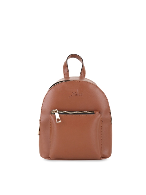 

yelloe Women Tan Brown Solid Backpack