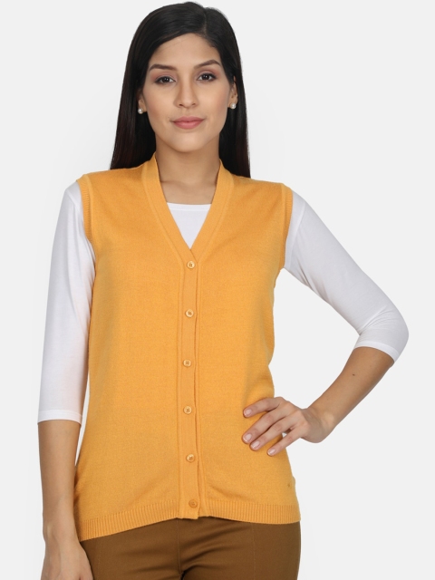 

Monte Carlo Women Yellow Solid Cardigan Sweater