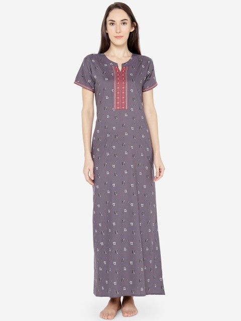 

Sand Dune Grey Printed Nightdress