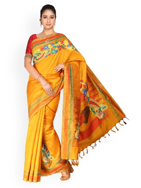 

Vijayalakshmi Silks Maroon & Red Pure Silk Floral Embroidered Saree