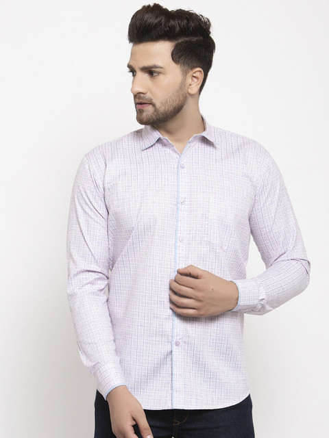

KLOTTHE Men Purple Comfort Regular Fit Checked Casual Shirt