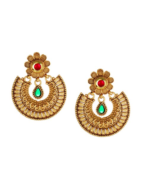 

Adwitiya Collection 24 CT Gold-Plated Classic Chandbalis