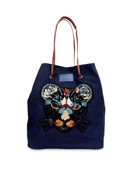 

Pink Potato Navy Blue Embellished Shoulder Bag