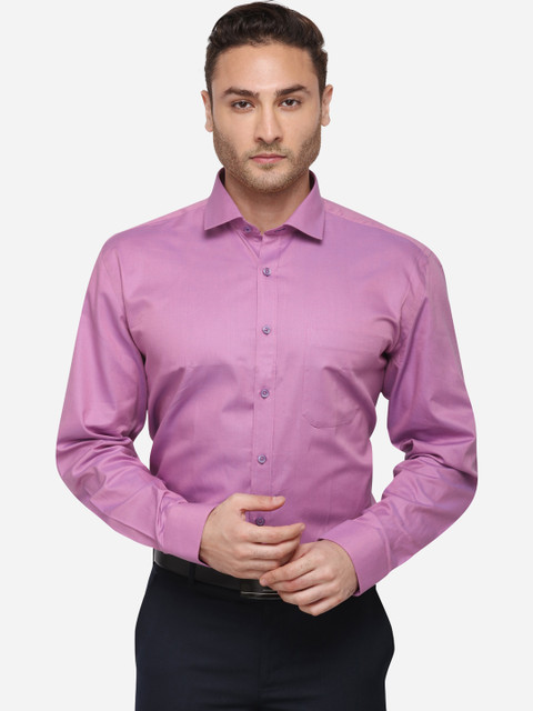 

JADE BLUE Men Purple Regular Fit Solid Formal Shirt