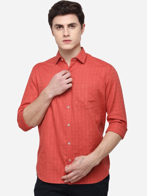 

JADE BLUE Men Red Tailored Fit Checked Casual Shirt