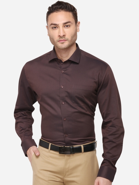 

JADE BLUE Men Brown Regular Fit Solid Formal Shirt