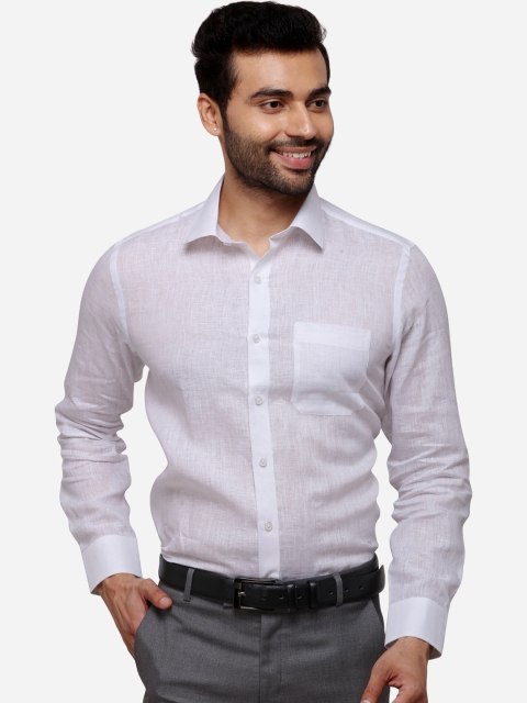 

JADE BLUE Men White Regular Fit Solid Formal Shirt