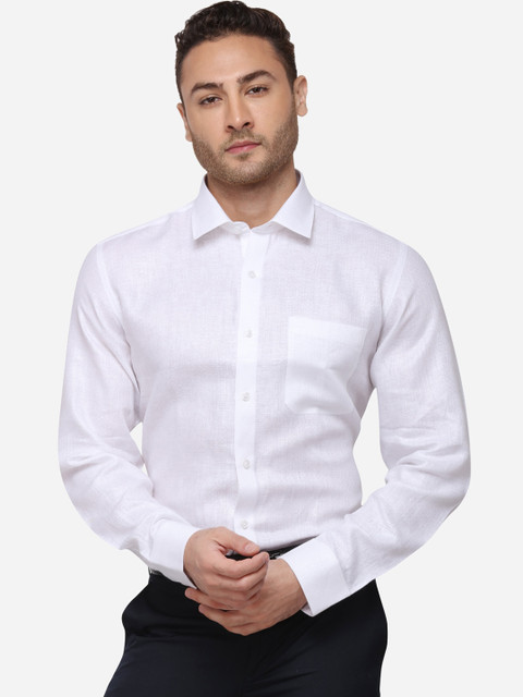 

JADE BLUE Men White Regular Fit Solid Formal Shirt