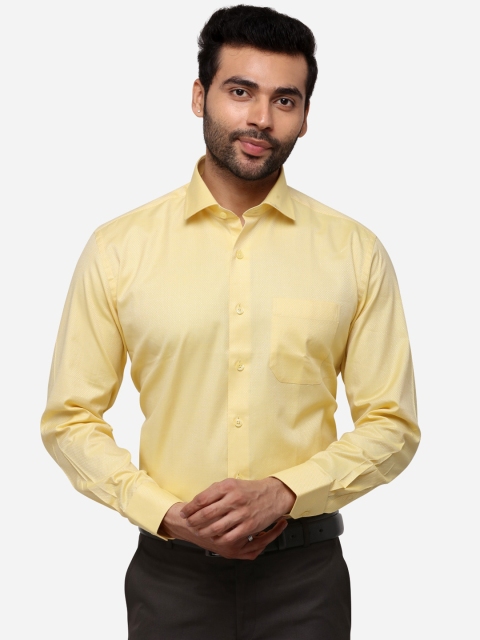 

JADE BLUE Men Yellow Slim Fit Solid Formal Shirt