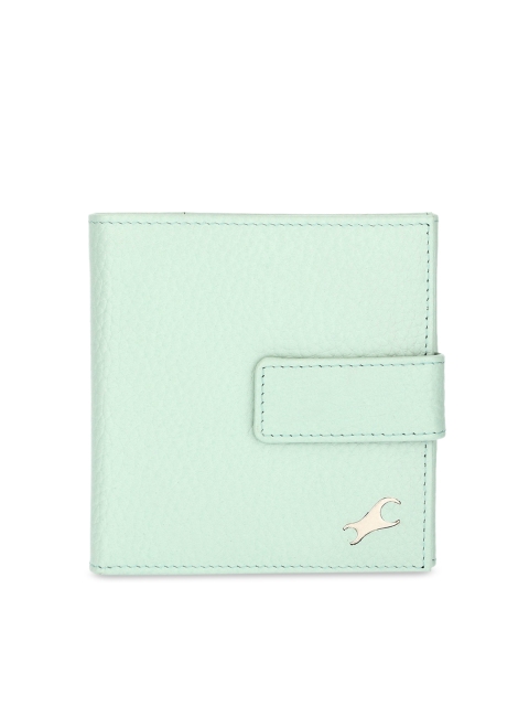 

Fastrack Women Green Solid Two Fold Leather Wallet
