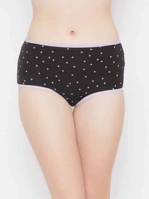

Clovia Women Black & Pink Printed Hipster Briefs PN3221V13S