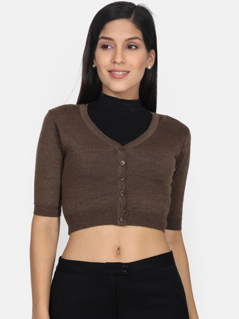 

Monte Carlo Women Brown Solid Cardigan Sweater