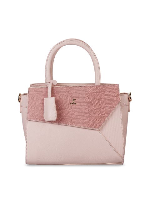 

Mochi Pink Colourblocked Handheld Bag