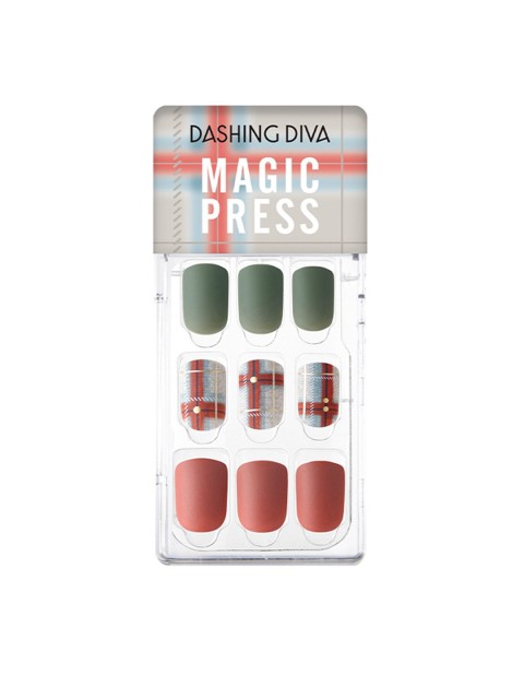 

Dashing Diva Multicoloured Mute Check Magicpress Gel Artificial Nails, Multi
