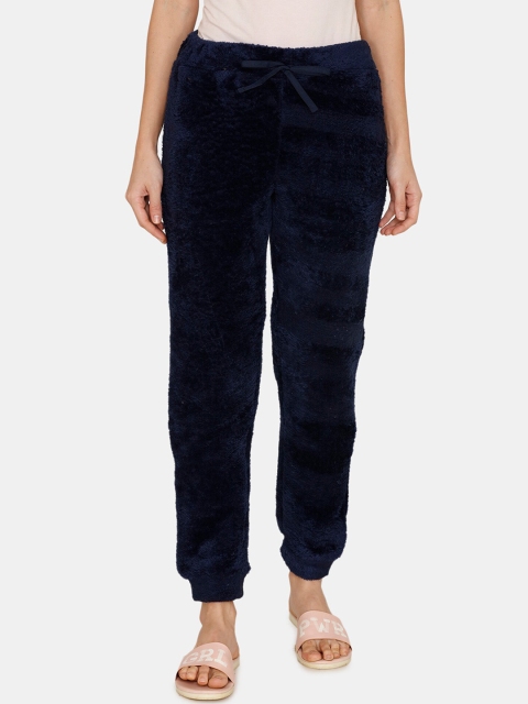 Zivame Women Navy Blue Solid Lounge Pant