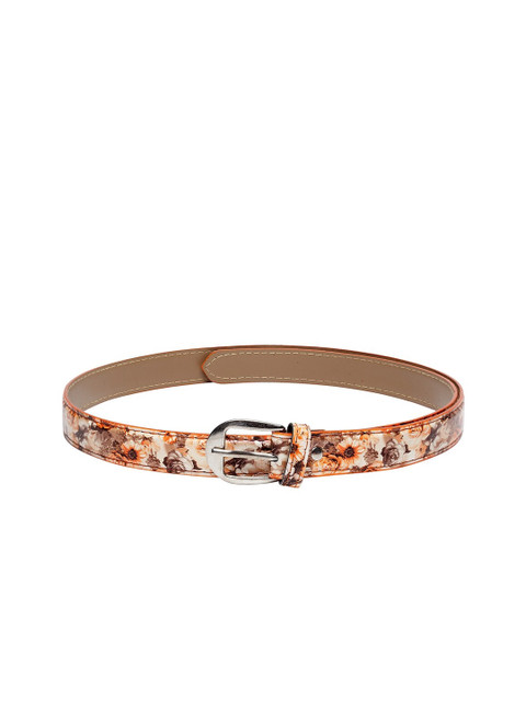 

Apsis Women Orange Printed Slim Belt