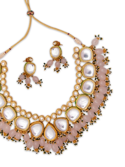 

MORKANTH JEWELLERY Gold-Plated Handcrafted Kundan Jewellery Set