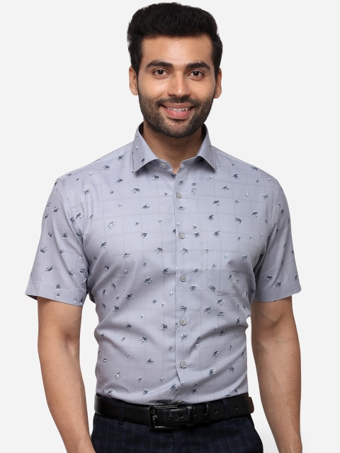 

JADE BLUE Men Grey Regular Fit Checked Formal Shirt