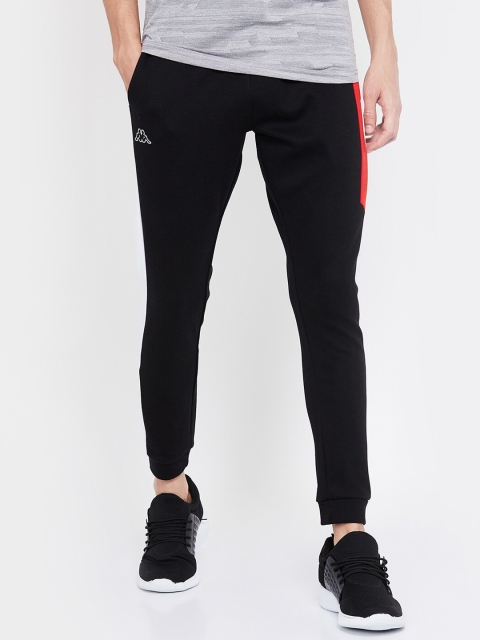 

Kappa Men Black & White Solid Slim-Fit Joggers