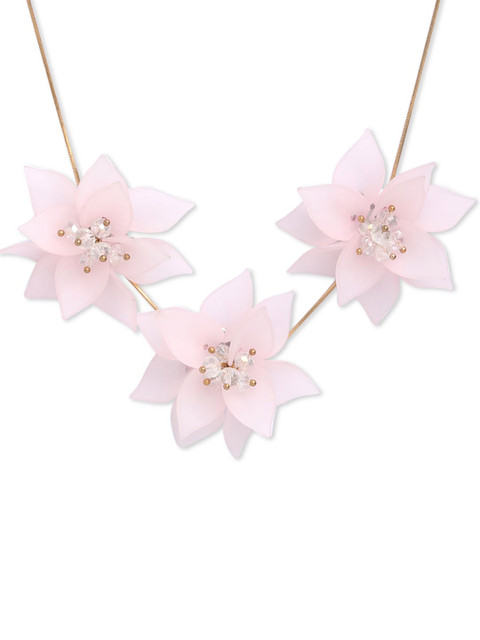 

Globus Gold-Plated & Pink Stone Studded Necklace