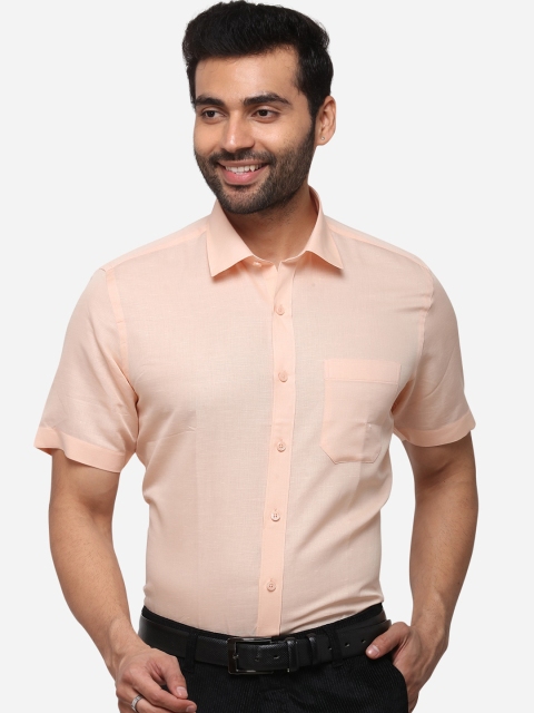 

JADE BLUE Men Peach-Coloured Regular Fit Solid Formal Shirt