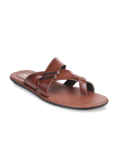 Mochi Men Tan Brown Leather Comfort Sandals