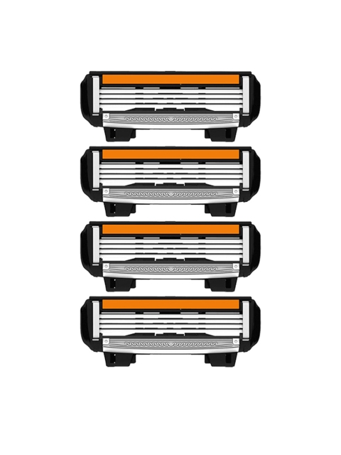 

LetsShave Men Orange Pack of 4 Razor Blades With Pro 4 Shaving Blades