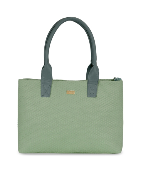 

yelloe Green Textured Handheld Bag