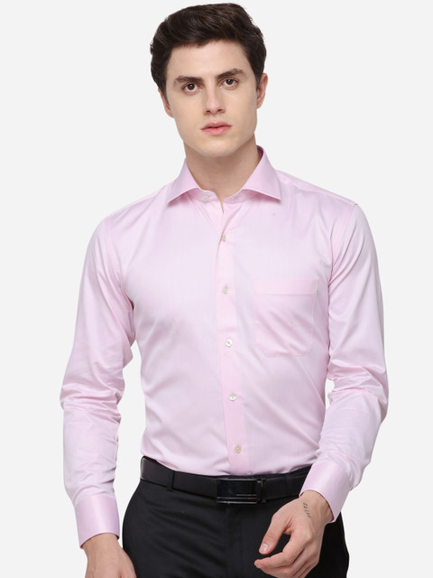 

JADE BLUE Men Pink Slim Fit Solid Formal Shirt