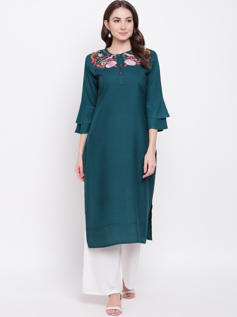 

Napra Women Green & Pink Yoke Design Kurta with Palazzos