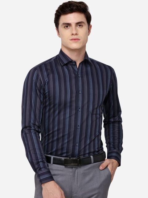 

JADE BLUE Men Blue Regular Fit Striped Formal Shirt