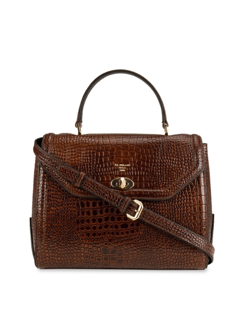 

Da Milano Brown Textured Leather Handheld Bag