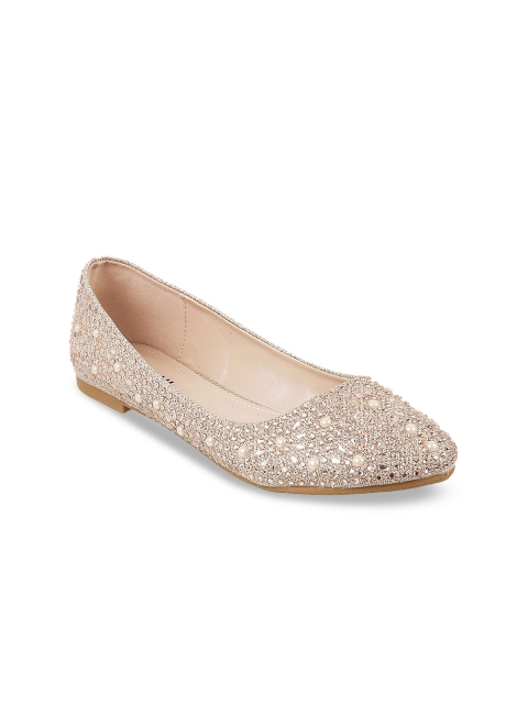

Mochi Women Gold-Toned Embellished Ballerinas