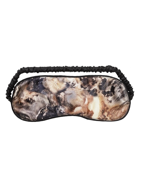 

DECOREALM Unisex Brown & Black Printed Travel Eye Mask
