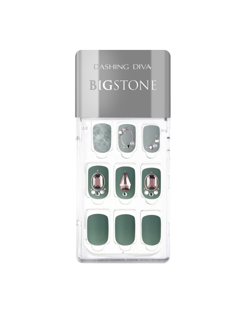 

Dashing Diva Set Of 9 Magicpress Elroy Press On Gel Nails, Grey
