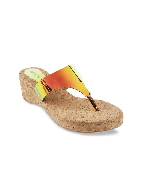 Mochi Women Yellow Solid Wedges
